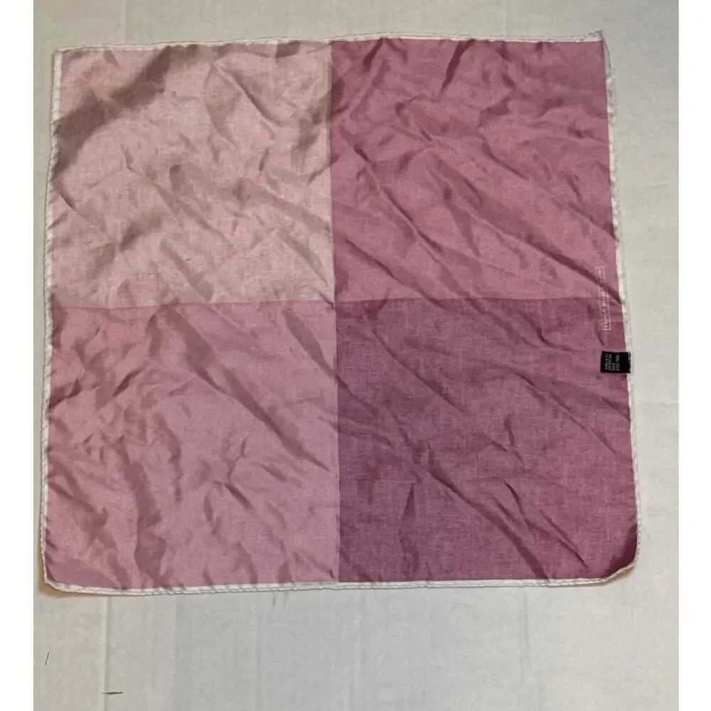 100% Silk Pink Square Scarf Italian Made Small Twilly Bag Scarf Y2K New Preppy